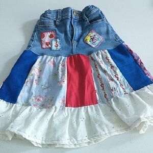Kids Handmade Vintage Patchwork Twirl Skirt Grateful Dead Dancing Bear